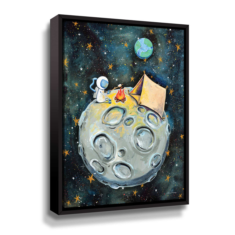 «Camping Astronaut Gallery», toile tendue avec cadre flottant, Cadre noir, H 10 po x l 8 po