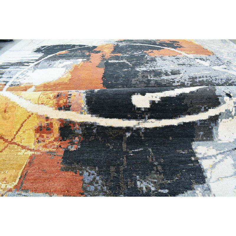 Wool Abstract Area Rug, Rectangle 12' x 15'