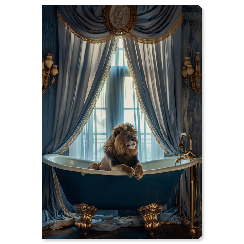 «Elegant Lion Bath Canvas» par Notoriart, Toile tendue, H 54 po x l 36 po