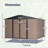 10' X 10' Metal Storage Shed For Ourdoor, Steel Yard Shed  With Design Of Lockable Doors, Utility And Tool Storage For Garden, Backyard, Patio, Outside Use-121499161-121499162