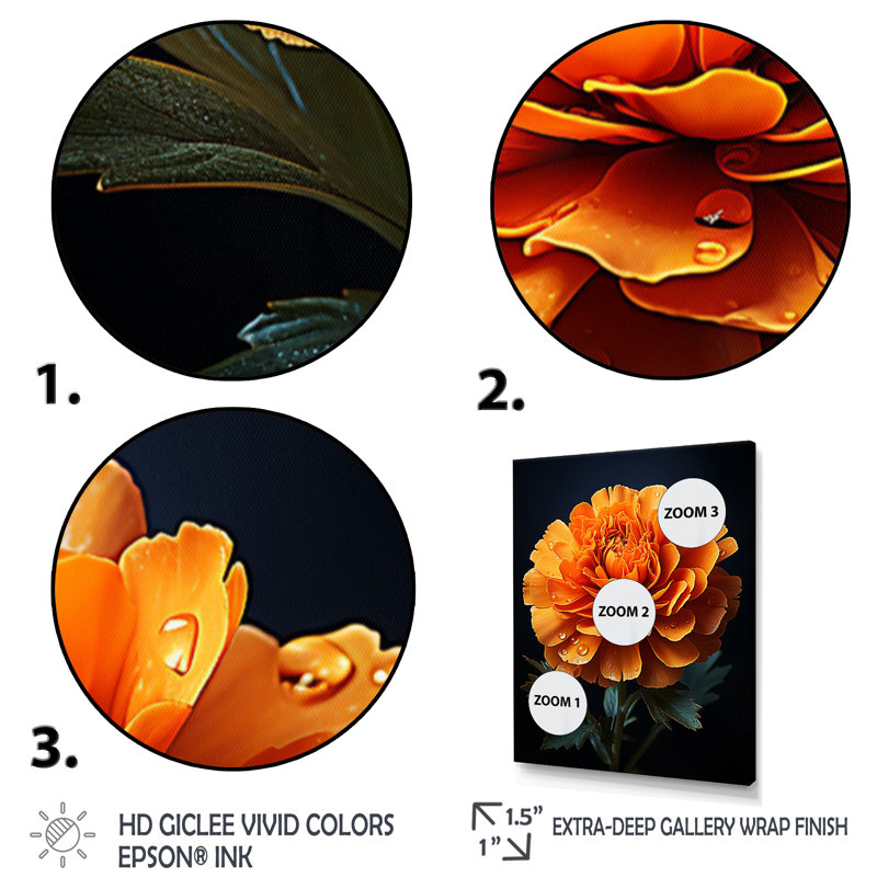 " Gold Marigold Radiant Marigold An ", 44" H x 34" W x 1.5" D, Gold Picture Frame