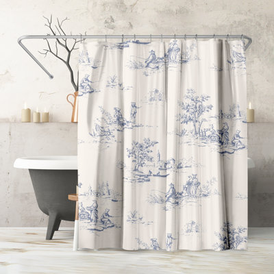 71"" x 74"" Botanical Shower Curtain , Animal Jouy by Florent Bodart -  Americanflat, A149P084SHOW7174