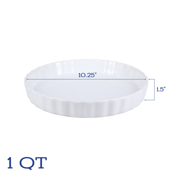 BIA Cordon Bleu Round Quiche, 10", 1 Qt., White