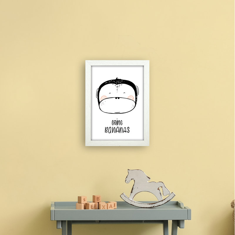 Monkey by Miniofmine - Print, Brown Framed, 34cm H x 25cm W x 3cm D