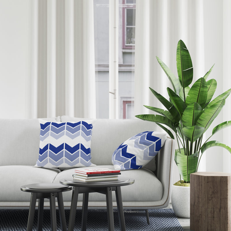 Housse et insert de coussin décoratif carré en polyester Chevy, L 19 po x H 19 po, Bleu marine