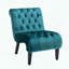 Fauteuil d'appoint en velours sans accoudoirs - Bleu sarcelle - Capitonné-887645817