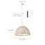 1-Matte white iron dimmable rattan pendant light