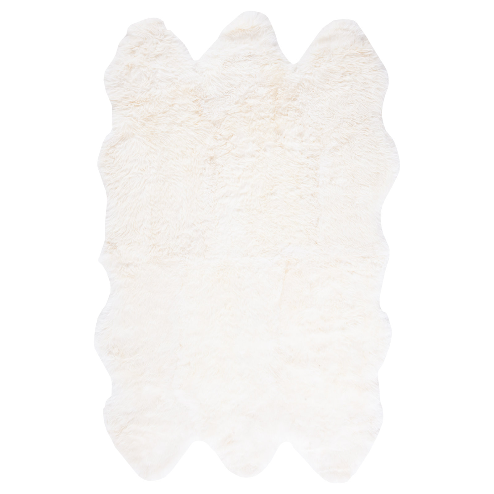 Mera Handmade Sheepskin White Area Rug, Rectangle 5' x 8'