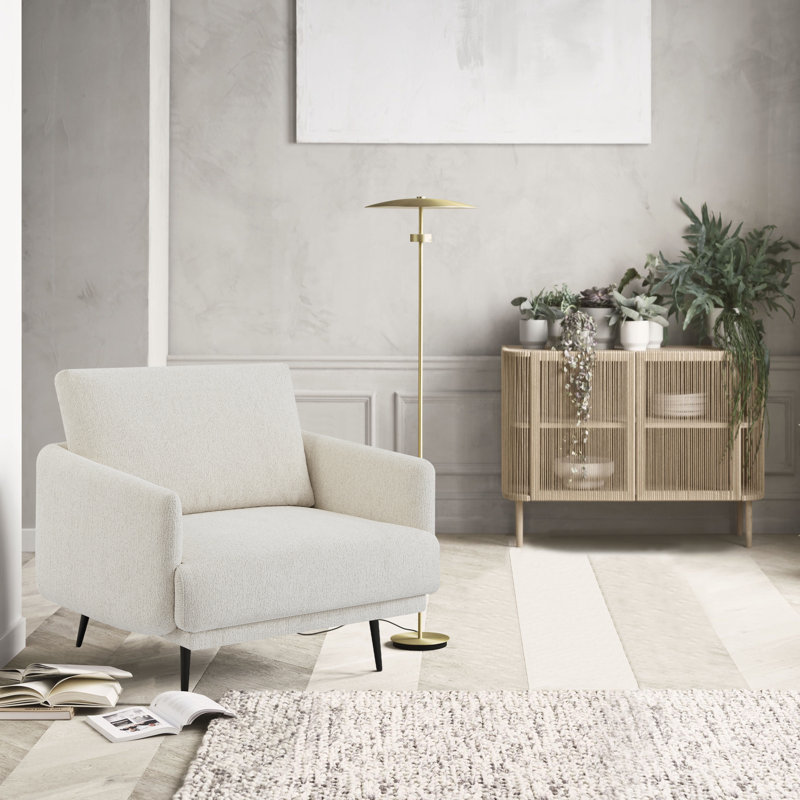 Karaka 37.5'' Wide Oversized Armchair accent chair single seat sofa for living room, Beige Chenille