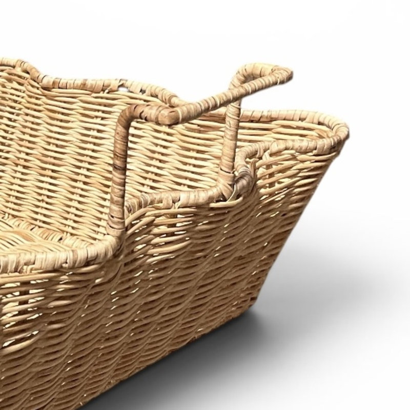 Rattan/Wicker Decorative Tray, 5" H x 23.75" W x 17" D, Antique Brown
