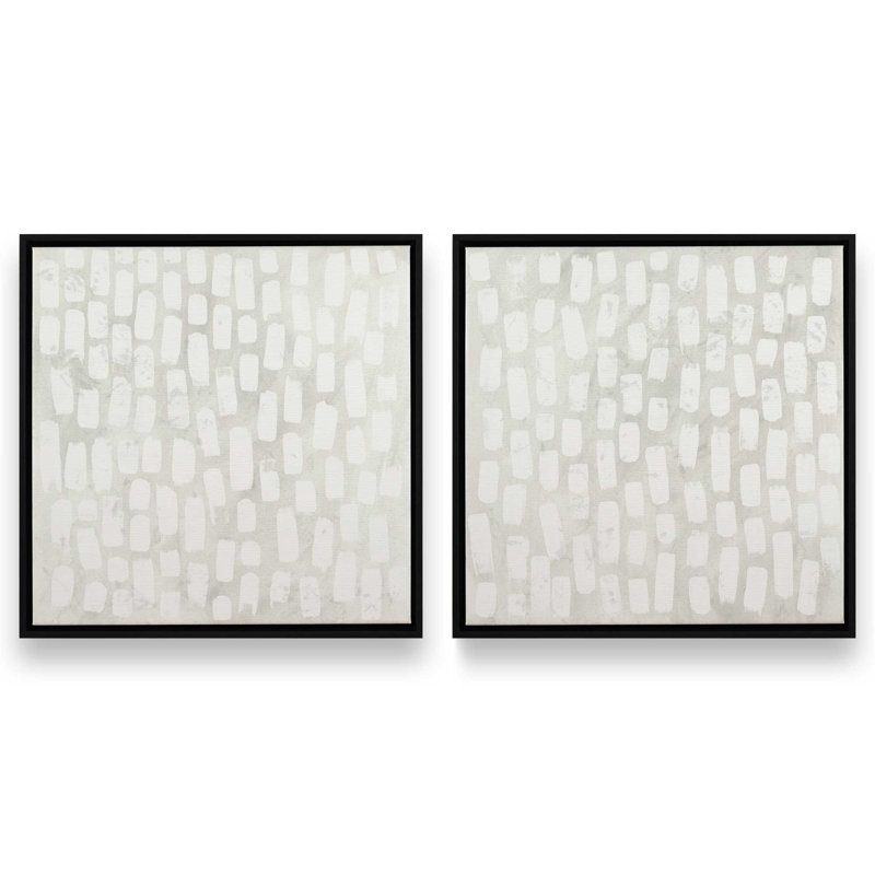 Wave Formations Duo I, ensemble de 2 impressions sur toile, Cadre flottant, Satin Black, 13" H x 18" W x 1.75" D