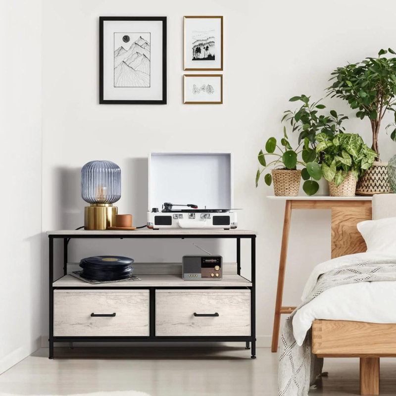 Commode télé avec 2 tiroirs Sorbus, gris
