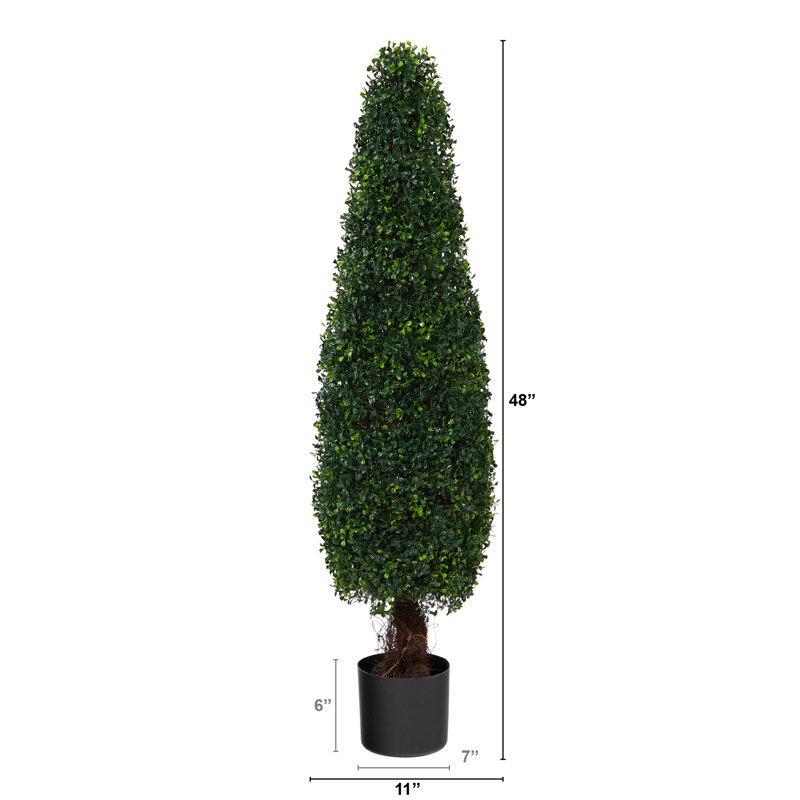 Buis artificiel topiaire résistant aux rayons UV (intérieur / extérieur), H 48 po x l 11 po x P 11 po