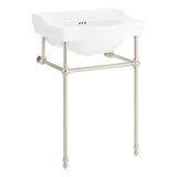 24" Cierra 31" Tall Porcelain Rectangular Console Bathroom Sink with Overflow