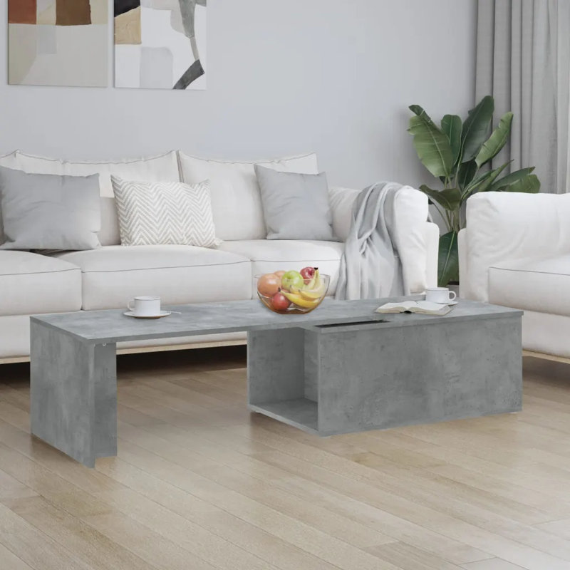 Mayme Floor Shelf Coffee Table, Concrete Grey