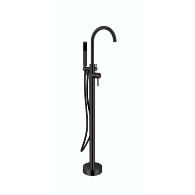 Garniture de robinet de baignoire à pattes à fixation au plancher à poignée simple Aqua