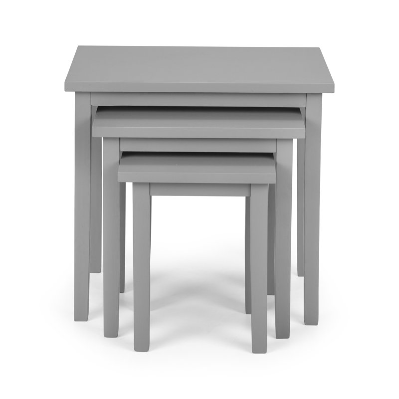 Elvina Solid Wood Nesting Tables, Grey