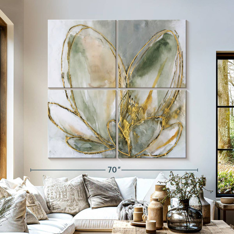 Blooming Gold I, 57" H x 57" W