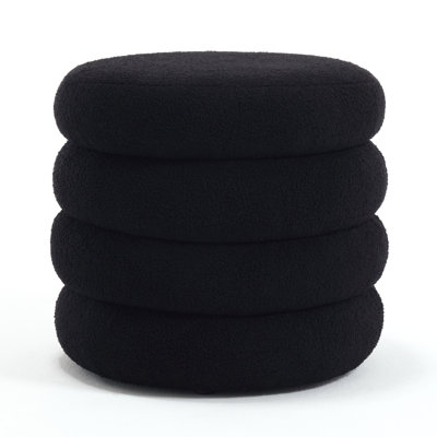 Leiani Modern 19.5" W Round Upholstered Storage Ottoman with Hidden Storage for Living Room and Bedroom