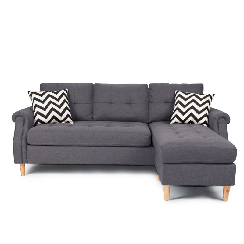 Canapé moderne modulaire en similicuir, Bleu; gris