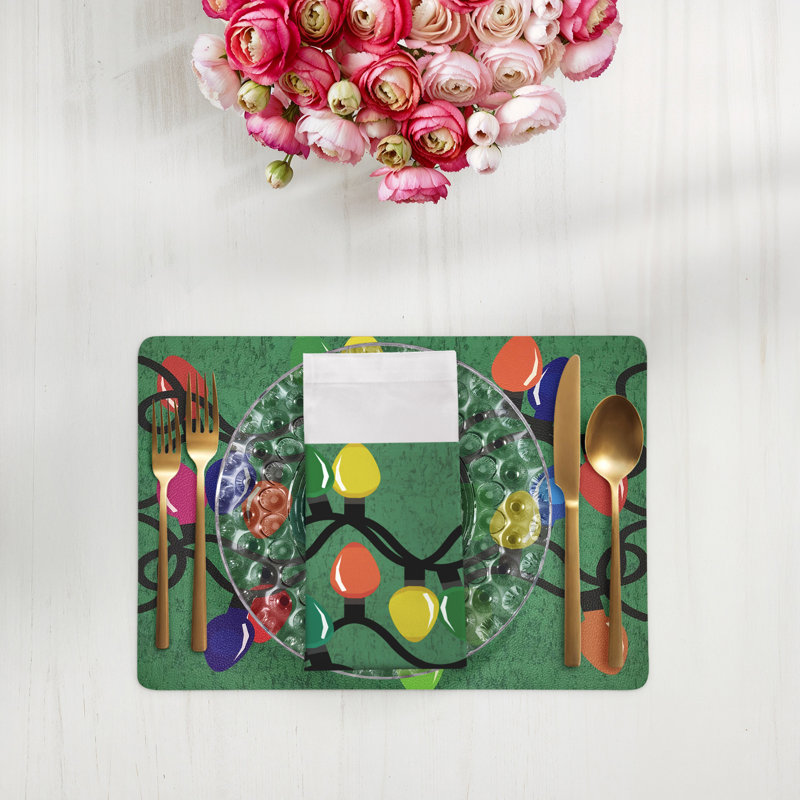 Xmas Tangle Cotton Sateen Dinner Napkins, Green