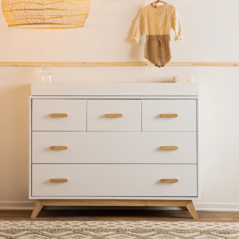 Soho 5-drawer dresser, White/Natural