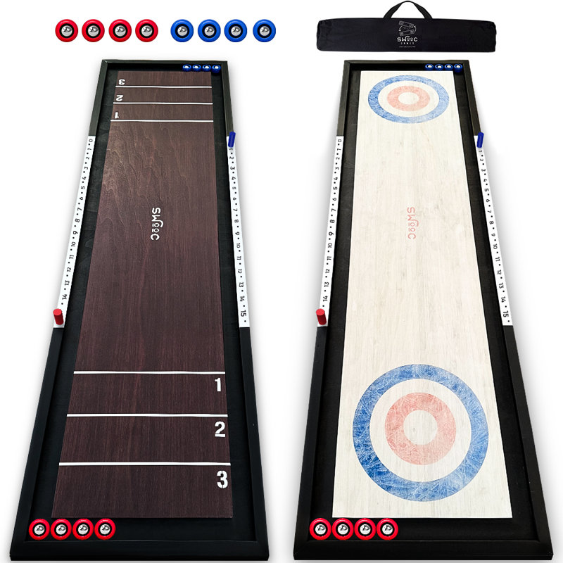 Jeu de jeu de palets et de curling 2 en 1 de qualité supérieure