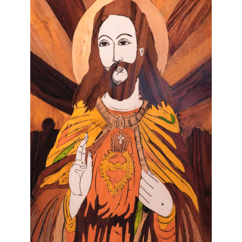 Art mural mural, portrait de Jésus-Christ de 31 pouces fabriqué à la main