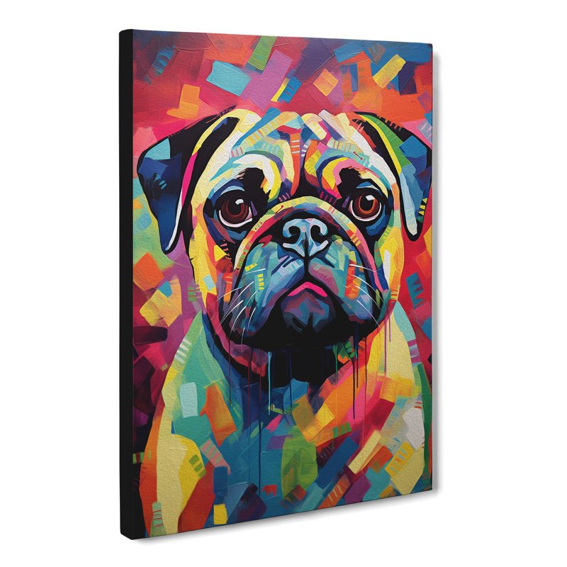 Pug Modern - Wrapped Canvas, 50cm H x 35cm W x 3cm D