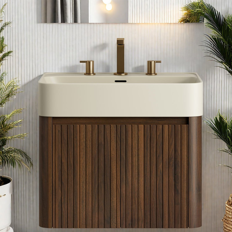 Meuble-lavabo moderne (avec meuble-lavabo et lavabo) avec rangement, 23.62