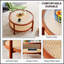 Table à thé circulaire en bois massif à double couche avec tablette tissée en rotin, parfaite pour les espaces de vie élégants et fonctionnels.