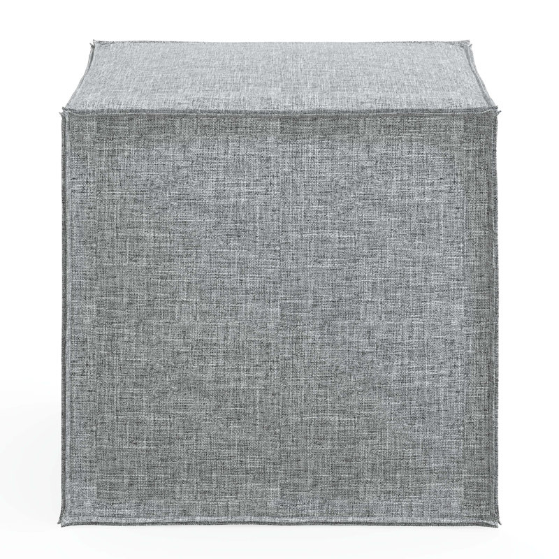 Cohle 19'' Wide Square Cube Ottoman, Zuma Pumice Textured Linen