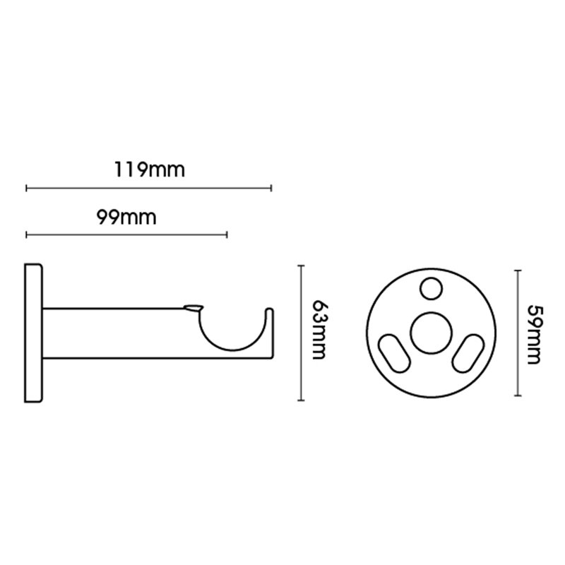 2.8cm Mounting Bracket, Chrome