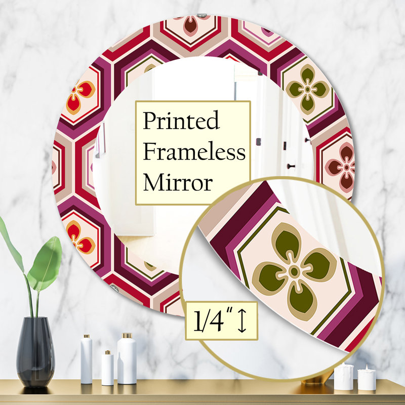 Miroir de coiffeuse Honeycomb, H 31,5 po x l po, Géométrique, Rose
