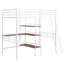 Lit mezzanine simple en métal avec bureau intégré et tablettes