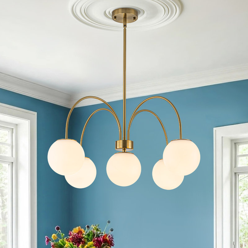 Lustre en verre 5 lumières