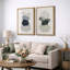 Mid-Century, formes géométriques pastel bleues et vertes, formes abstraites modernes sur toile, 2 pièces-92285120-92285124