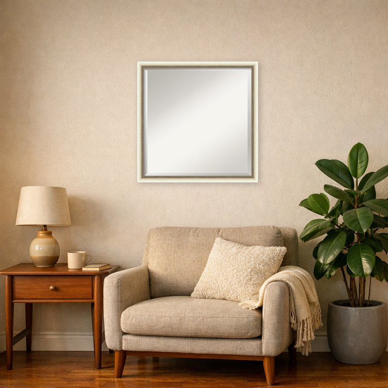 Miroir mural Belmont, L 22 po x H 22 po, Blanc Belmont