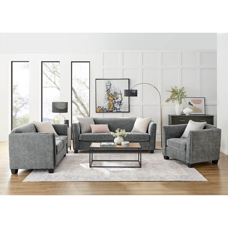 Tilford Upholstered Accent Chair, Grey