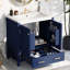 Meuble-lavabo sur pied simple 30 po avec plateau en céramique Huckeba-1928923500