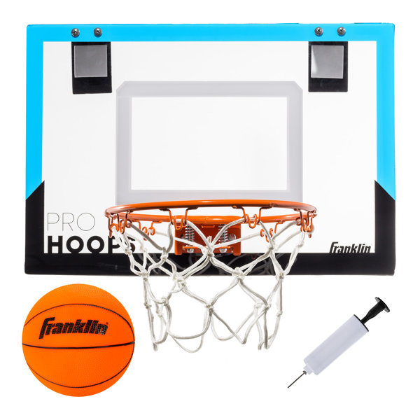 Gray Leather Backboard Mini Basketball Hoop With Door Hooks 