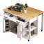 Îlot de cuisine 47 po avec table de salle à manger extensible-593126294
