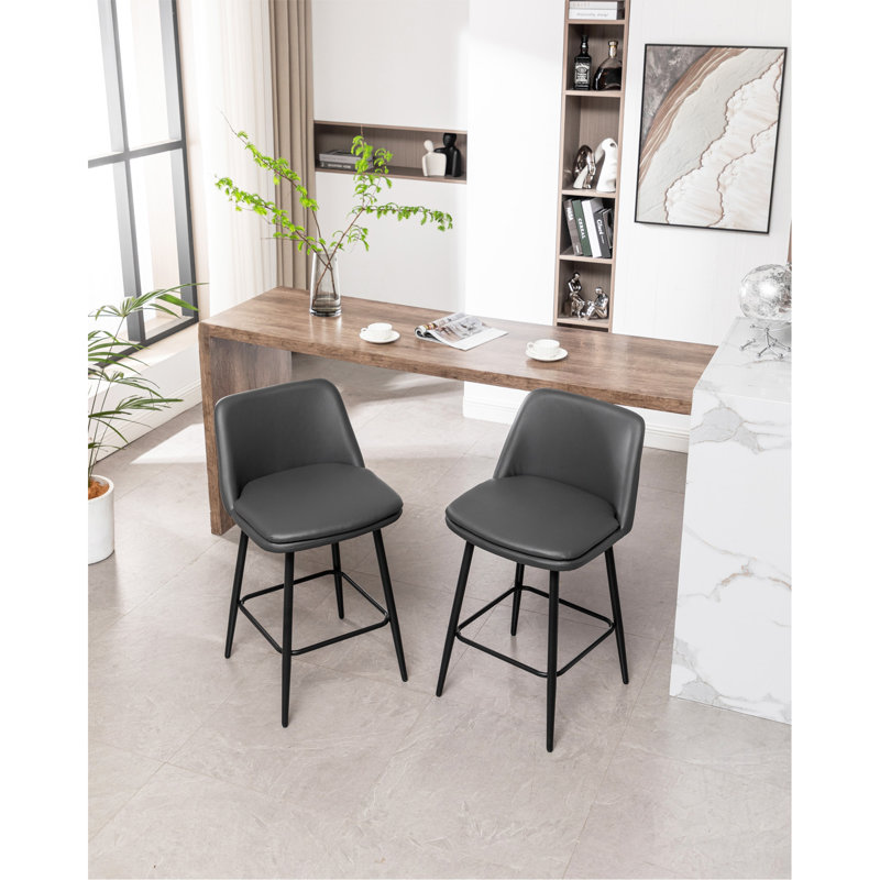 Tabourets de bar pivotants élégants et confortables pour votre maison, Gris foncé