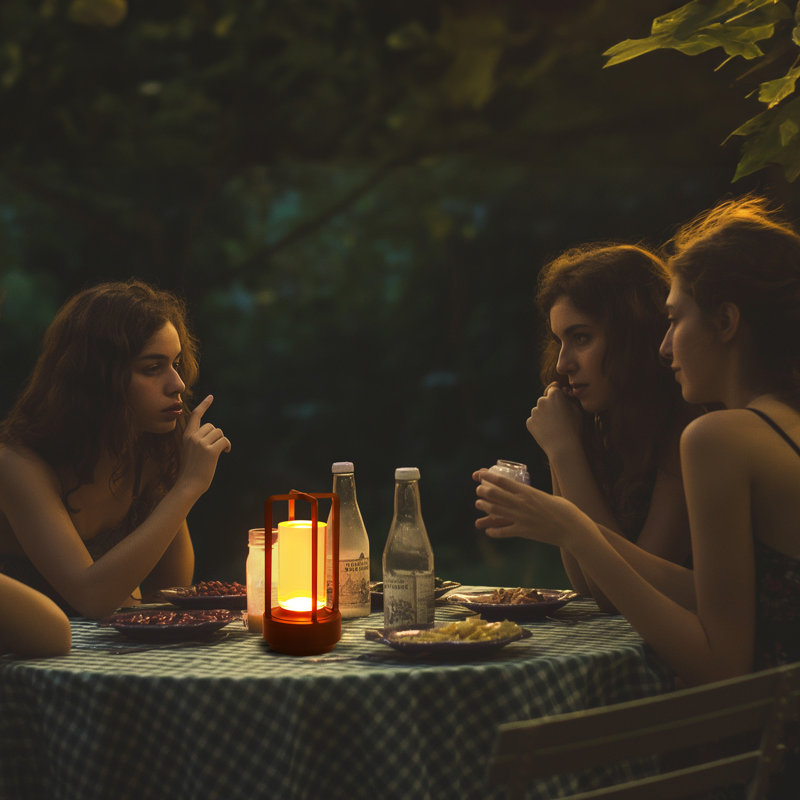 6.9'' Battery Powered Integrated Led Outdoor Table Lamp (Set of 2), Matte Black