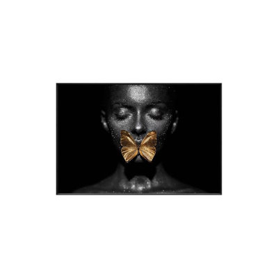 Woman Butterfly Wall Decor on Glass
