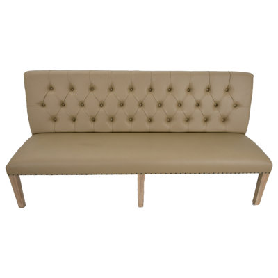 Inverness Farmhouse Bench With Faux Leather