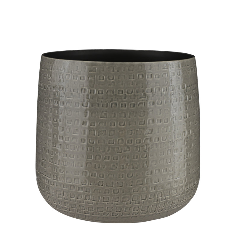Salita Ceramic Pot Planter, Gray, 9.25" H x 11" W x 11" D