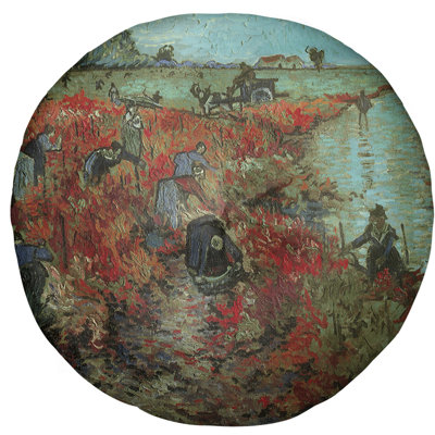 Coussin de sol rond vincent van gogh the vineyard