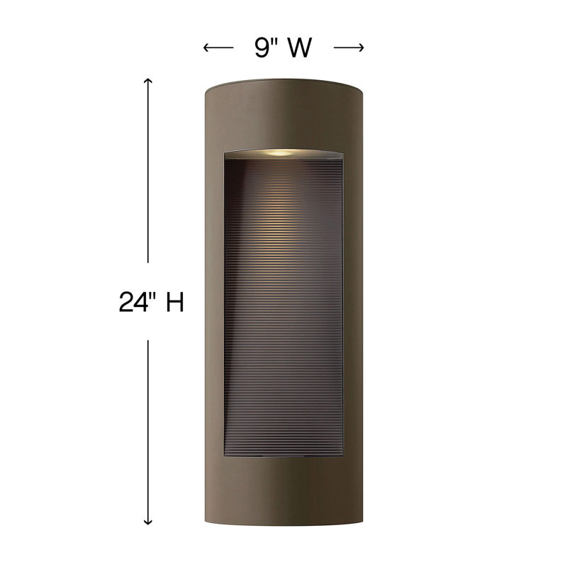 Luna LED 2-Light Outdoor Flush Mount, Bronze, 24" H x 9" W x 4" D, LED