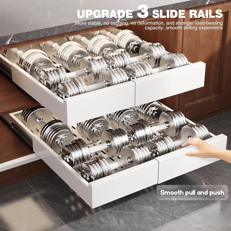 2 Pack Pull Out Cabinet Organizer Expandable Width(13"-21") and Depth(17"-24")